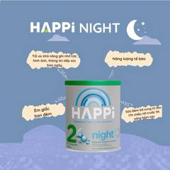 Sữa đêm HAPPi Night số 2 - Dinh Dưỡng Cho Bé 6-12 Tháng, Hỗ Trợ Ngủ Ngon, Phát Triển Toàn Diện 600g