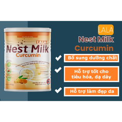 Sữa Nghệ Lala Nest Milk Curcumin Hỗ Trợ Tiêu Hóa - Giảm Vấn Đề Dạ Dày, Bảo Vệ Đường Ruột, Hộp 400g, Dinh Dưỡng Toàn Diện