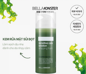 Sữa Rửa Mặt Tạo Bọt Dịu Da Bellamonster Sensitive Care Solution 120ml - Chiết Xuất Tảo Biển, Phù Hợp Với Da Nhạy Cảm