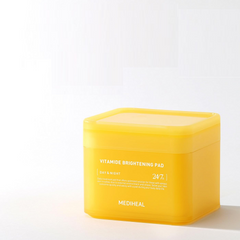 Toner Pad Mediheal Vitamide Brightening - Hỗ trợ làm sáng da, cấp ẩm, cải thiện vết thâm, hộp 100 miếng, phù hợp cho da nhạy cảm.