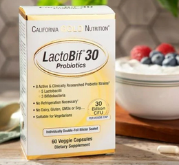 Viên men vi sinh Lactobif 30 Probiotics California Gold Nutrition - Hỗ trợ tiêu hóa & tăng cường miễn dịch, Vỉ 60 viên Mỹ
