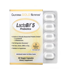 Viên men vi sinh Lactobif 30 Probiotics California Gold Nutrition - Hỗ trợ tiêu hóa & tăng cường miễn dịch, Vỉ 60 viên Mỹ