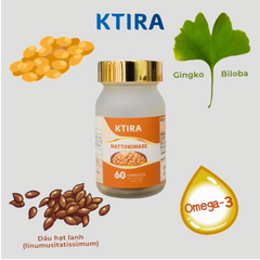 Viên Nattokinase Ktira Nhật Bản 60 viên - Hỗ trợ sức khỏe tim mạch, tăng cường năng lượng và sức đề kháng hiệu quả
