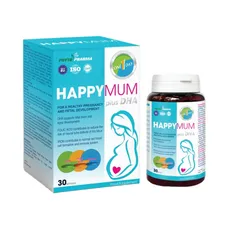 Viên uống Happy Mum Plus DHA - Bổ sung dinh dưỡng thiết yếu cho bà bầu, hỗ trợ phát triển thai nhi và tăng cường sức khỏe mẹ bầu