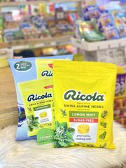 Hộp 2 gói kẹo ngậm thảo mộc Ricola không đường - Thoải mái họng tự nhiên, hỗ trợ giảm ho, hương chanh bạc hà dễ chịu