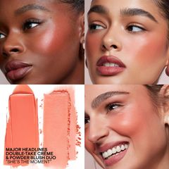 Phấn má hồng Patrick Ta Take Cream & Powder - Duo She's The Moment Đào Vàng Lấp Lánh - Trang Điểm Tươi Tắn, Phù Hợp Mọi Tông Da