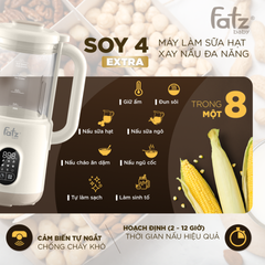 Máy làm sữa hạt xay nấu đa năng Fatzbaby Soy 4 Extra FB5050TL - Thiết kế thông minh, xay siêu mịn, dung tích 1.5 lít, 8 chức năng tiện lợi
