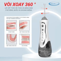 Máy tăm nước cầm tay GluckCare BPF-01 chống nước IPX7, áp suất 30-120 PSI, dễ sử dụng, chăm sóc răng miệng hiệu quả, tiện lợi cho người niềng răng