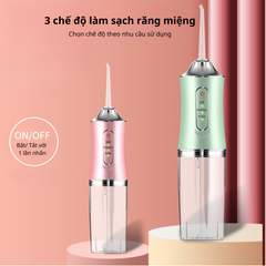 Máy tăm nước cầm tay SeaSy A8 Pro - 3 chế độ làm sạch và đầu tăm xoay 360 độ, giúp chăm sóc răng miệng hiệu quả, tiện lợi mang theo.