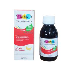 Siro Pediakid Fer + Vitamines B Bổ Sung Sắt Cho Trẻ Em Từ 6 Tháng Tuổi - Hỗ Trợ Ăn Ngon, Tăng Cường Miễn Dịch, Dạng Lỏng Hương Chuối