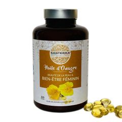Viên Uống Dầu Hoa Anh Thảo Santerra Huile d’Onagre - Hỗ Trợ Cân Bằng Nội Tiết Tố, Làm Đẹp Da, Giảm Đau Kinh Nguyệt, Hộp 200 Viên
