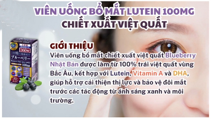 Viên Uống Hỗ Trợ Bổ Mắt Việt Quất Blueberry & Lutein 100mg Noguchi - Giúp Cải Thiện Thị Lực, Bảo Vệ Mắt - Hộp 360 Viên
