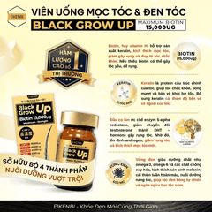 Viên uống hỗ trợ mọc tóc Black Grow Up Maximum Biotin 15,000µg - Bổ sung Biotin và Keratin cho tóc chắc khỏe, chống rụng hiệu quả