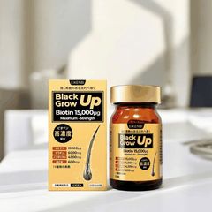 Viên uống hỗ trợ mọc tóc Black Grow Up Maximum Biotin 15,000µg - Bổ sung Biotin và Keratin cho tóc chắc khỏe, chống rụng hiệu quả