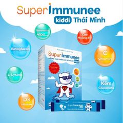 Cốm Hỗ Trợ Tăng Đề Kháng Super Immunee Kiddi Thái Minh - Giải Pháp Tăng Cường Miễn Dịch Cho Trẻ Em, Hộp 20 Gói