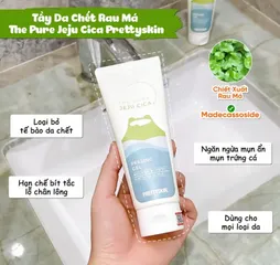 Gel tẩy tế bào chết rau má Prettyskin The Pure Cica - Tẩy da chết tự nhiên 150ml, làm sáng da và cung cấp độ ẩm mềm mại