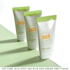 Kem Chống Nắng Chiết Xuất Rau Má Pretty Skin The Pure Jeju Cica 365 SPF 50+ - Bảo Vệ Da Nhạy Cảm, Phục Hồi Tổn Thương, Không Dính Rít