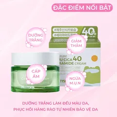 Kem Dưỡng Ẩm Rau Má Pretty Skin The Pure Jeju Cica 40 Ceramide Cream - Dưỡng Da Nhạy Cảm, Phục Hồi Da Sau Mụn, Chiết Xuất Từ Jeju