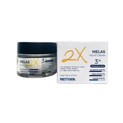 Kem Dưỡng Đêm Prettyskin Melas 2X - Hỗ Trợ Làm Mờ Thâm, Sáng Da, Phục Hồi và Cấp Ẩm Cho Làn Da Tươi Mới 50ml