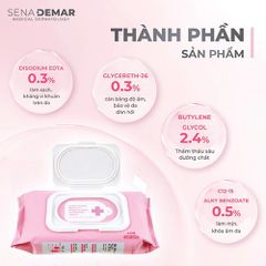 Khăn Tẩy Trang Sena Demar Make-Up - Khăn Ướt Tẩy Trang Sạch Sâu, Dưỡng Da 45 Miếng Chống Nước, Phù Hợp Mọi Loại Da