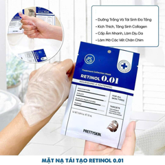 Mặt Nạ Trẻ Hóa Da Pretty Skin Treatment Mask Retinol 0.01 – Dưỡng Ẩm, Giảm Nếp Nhăn, Làm Đều Màu Da, Hộp 10 Miếng
