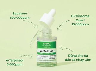 Serum Trị Mụn Dr.Melaxin Lipino Oil Ampoule - Kiểm Soát Bã Nhờn, Ngăn Ngừa Mụn, Dưỡng Da Khỏe Mạnh 30ml