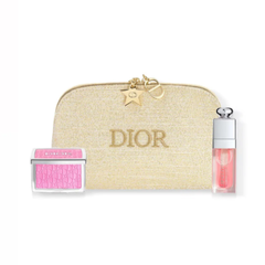 Set Trang Điểm Dior Lip and Cheek Pink Glow Ritual - 3 Món Chất Lượng Gồm Son Bóng, Phấn Má Hồng & Túi Đựng Sang Trọng