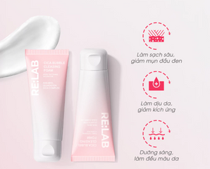 Sữa Rửa Mặt Tạo Bọt Re:Lab Cica 120ml - Giúp Làm Sạch Sâu, Kiểm Soát Dầu Nhờn và Ngừa Mụn Cho Da Dầu Mụn