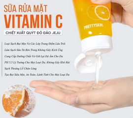 Sữa Rửa Mặt Vitamin C Sáng Da Prettyskin The Pure Jeju Tangerine 150ml - Gel Tạo Bọt Dưỡng Ẩm Cho Da Mềm Mại Ở Từng Lớp Da