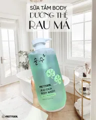 Sữa Tắm Prettyskin Jeju Cica Body Wash 1000ml - Hỗ Trợ Làm Dịu Da, Cấp Ẩm, Chiết Xuất Rau Má, Dùng Cho Mọi Loại Da