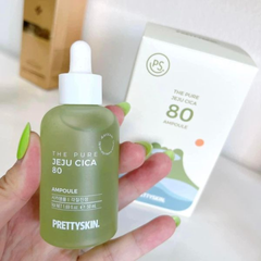 Tinh Chất Rau Má Prettyskin The Pure Jeju Cica 80 Ampoule - Serum Làm Dịu, Kháng Viêm, Tái Tạo Da Cho Làn Da Khỏe Mạnh