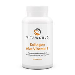 Viên uống Kollagen Plus Vitamin E Vitaworld - Hỗ trợ làm đẹp da, trẻ hóa hiệu quả, duy trì độ đàn hồi và ẩm cho da, 100 viên