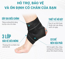 Băng Cuốn Hỗ Trợ Bảo Vệ Cổ Chân Nevor BQCC04 - Dụng Cụ Thể Thao Giúp Giảm Đau, Phục Hồi Sau Chấn Thương, Thiết Kế Thoáng Khí