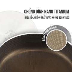 Chảo Chống Dính 3 Lớp Liền Khối Kalpen Titanium Dauer - Chịu Nhiệt, Dẫn Nhiệt Nhanh, Dễ Vệ Sinh, Kích Thước 20-28cm