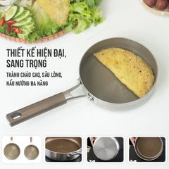 Chảo Chống Dính 3 Lớp Liền Khối Kalpen Titanium Dauer - Chịu Nhiệt, Dẫn Nhiệt Nhanh, Dễ Vệ Sinh, Kích Thước 20-28cm