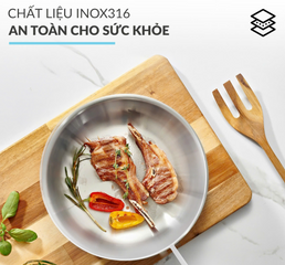Chảo Sâu Lòng Inox 316 Đúc Liền Haatz CIC6960V - Đường Kính 26cm, Chống Dính, Dễ Dàng Vệ Sinh, Đơn Giản Thao Tác Trên Mọi Loại Bếp