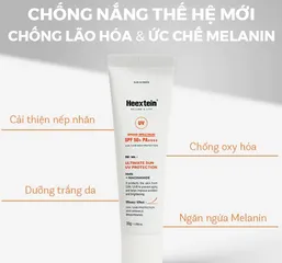 Hộp 2 tuýp kem chống nắng Heextein Sun UV Protection SPF50+ PA++++ - Chống nắng thuần vật lý bảo vệ da tối ưu, tiện lợi cho du lịch