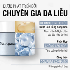 Kem Dưỡng Ẩm Neutrogena Visible Repair Regenerating Retinol 50g - Chống Nếp Nhăn, Tái Tạo Da, Làm Sáng Da cho Da Nhạy Cảm