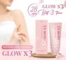 Kem Nâng Tông Body Eikenbi Glow X3 Tone Up Cream 200g - Dưỡng Trắng Da Tự Nhiên, Không Hồi Tone, Chống Nắng, Khả Năng Thẩm Thấu Nhanh