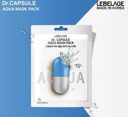 Mặt Nạ Giấy Lebelage Dr.Capsule Aqua - Cấp Ẩm Sâu, Dưỡng Da Khô, Hàn Quốc, 30 Miếng