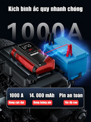 Máy Bơm Lốp, Kích Bình Ắc Quy Ô Tô 12V Monacar 14000mAh 4in1 - Thiết Bị Đa Năng Với Đèn Pin & Sạc Dự Phòng Cho Xe Hơi