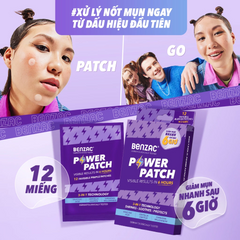 Miếng Dán Mụn Benzac Power Patch 3-in-1 Technology - Giảm Viêm, Bảo Vệ Da, Làm Xẹp Mụn Nhanh Chóng - Thương Hiệu Galderma Thụy Sĩ