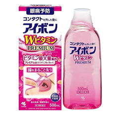 Nước Rửa Mắt Eyebon W Vitamin Kobayashi Premium - Giúp Làm Sạch và Dưỡng Mắt, Giảm Mỏi, Khô và Kích Ứng, 500ml Nhật Bản