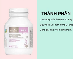 Viên Uống DHA Úc Bio Island Cho Bà Bầu - Hỗ Trợ Phát Triển Não Bộ Và Thị Lực Thai Nhi, 60 Viên
