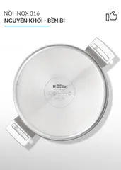 Nồi inox 316 đúc liền khối Haatz CIC6382V 22cm - Chống ăn mòn, thiết kế chắc chắn, phù hợp mọi loại bếp