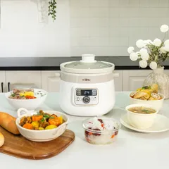 Nồi Nấu Chậm Lòng Gốm Haatz CIM361 3L - 6 Chức Năng Nấu Đa Dạng Cho Gia Đình, Tiện Lợi và Dinh Dưỡng
