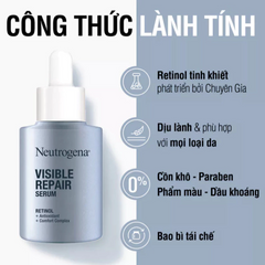Serum Dưỡng Da Neutrogena Visible Repair Retinol 30ml - Tinh Chất Trẻ Hóa Da, Giảm Nếp Nhăn, Cải Thiện Độ Đàn Hồi Da