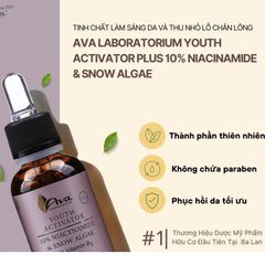 Serum Mờ Nếp Nhăn Ava Youth Activator Plus Niacinamide & Tảo Tuyết - Chăm Sóc Da Chống Lão Hóa 30ml