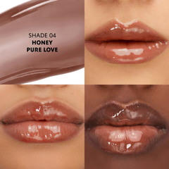 Son dưỡng môi YSL Loveshine Plumping Lip Oil Gloss 04 Honey Pure Love Cam Nâu - Dưỡng ẩm, bóng nhẹ, cho môi mềm mại và quyến rũ