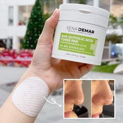 Toner Pad Sena Demar AHA Glycolic Acid - Dòng Bông Tẩy Tế Bào Chết Hàn Quốc, Giúp Làn Da Sáng Mịn, Ngăn Ngừa Mụn, Tiện Lợi 70 Miếng